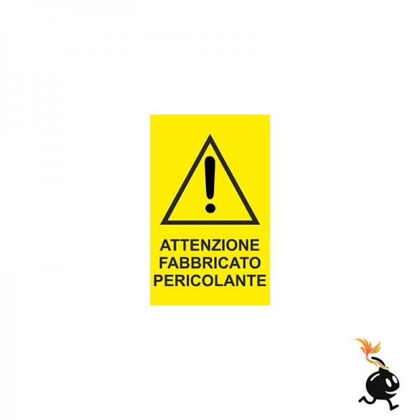 00557 - CARTELLO SEGNALETICO - ATTENZIONE FABBRICATO PERICOLANTE GIALLO