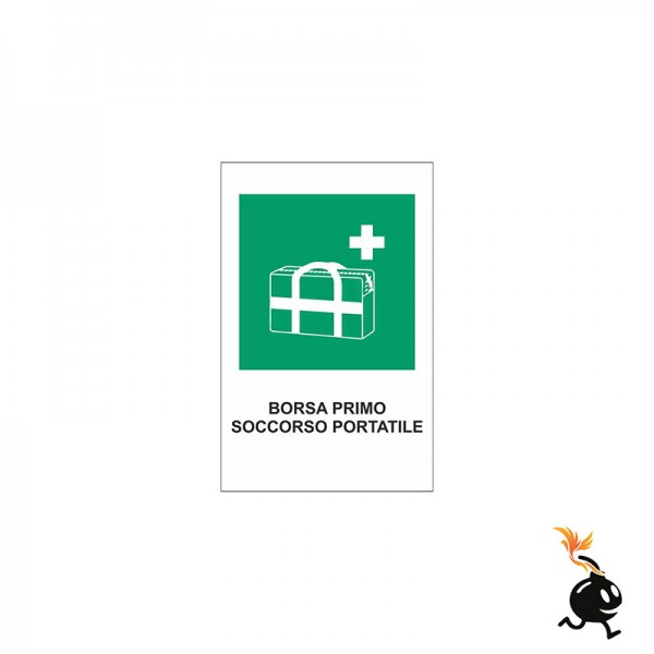 00512 - CARTELLO SEGNALETICO - BORSA PRIMO SOCCORSO PORTATILE