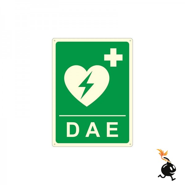 00485 - CARTELLO SEGNALETICO - DAE DEFIBRILLATORE