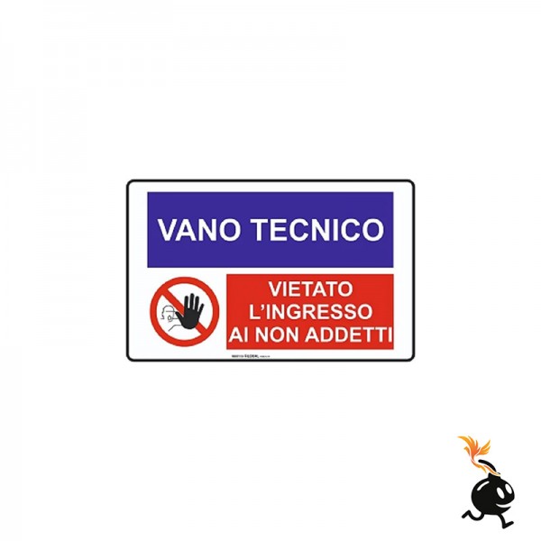 00274 - CARTELLO SEGNALETICO - VANO TECNICO VIETATO L'INGRESSO AI NON ADDETTI