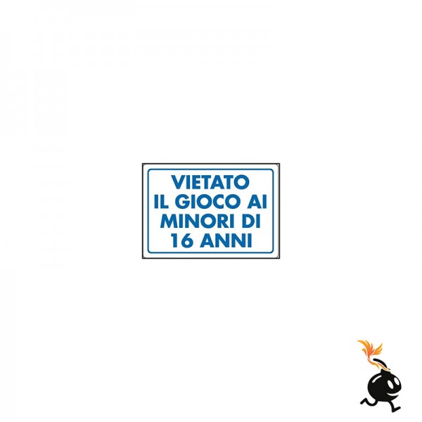 00270 - CARTELLO SEGNALETICO - VIETATO IL GIOCO AI MINORI