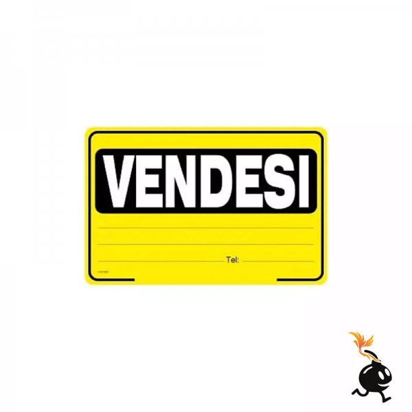 00062 - CARTELLO SEGNALETICO - VENDESI GIALLO