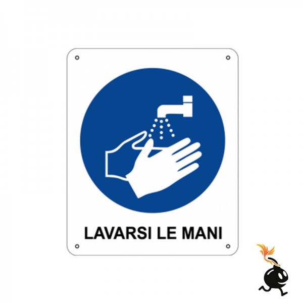 00750 - CARTELLO SEGNALETICO - LAVARSI LE MANI