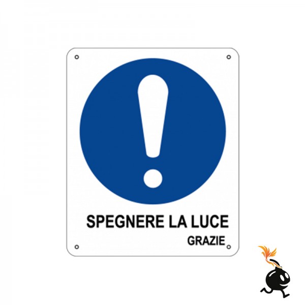 00793 - CARTELLO SEGNALETICO - SPEGNERE LA LUCE GRAZIE