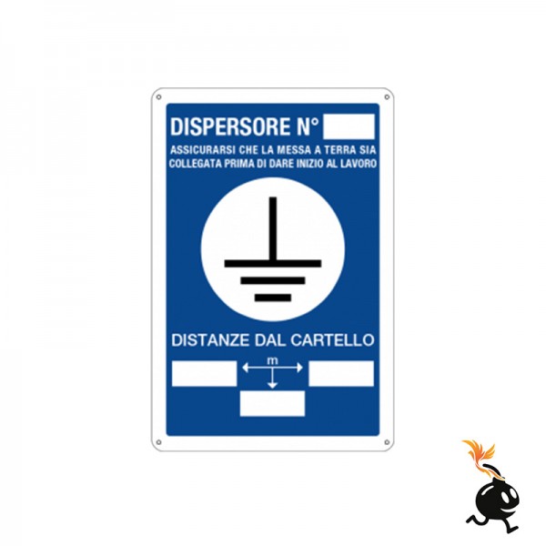 00935 - CARTELLO SEGNALETICO - DISPERSORE N ASSICURARSI CHE LA MESSA A TERRA