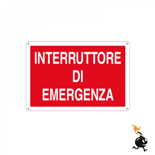 00948 - CARTELLO SEGNALETICO - INTERRUTTORE DI EMERGENZA ROSS