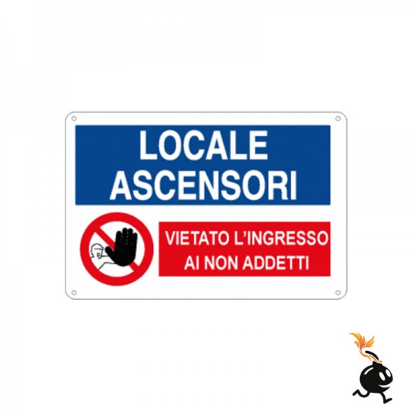 00955 - CARTELLO SEGNALETICO - LOCALE ASCENSORI VIETATO INGRESSO