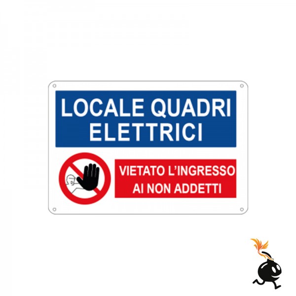 00965 - CARTELLO SEGNALETICO - LOCALE QUADRI ELETTRICI VIETATO L INGRESSO AI NON ADDETTI