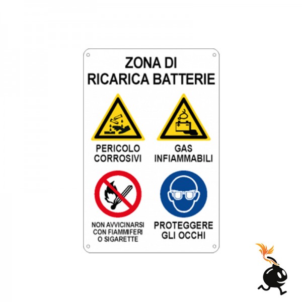01012 - CARTELLO SEGNALETICO - ZONA DI RICARICA BATTERIE