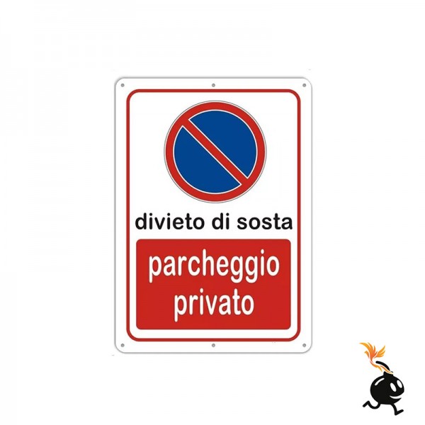 00233 - CARTELLO SEGNALETICO - DIVIETO DI SOSTA PARCHEGGIO PRIVATO 1