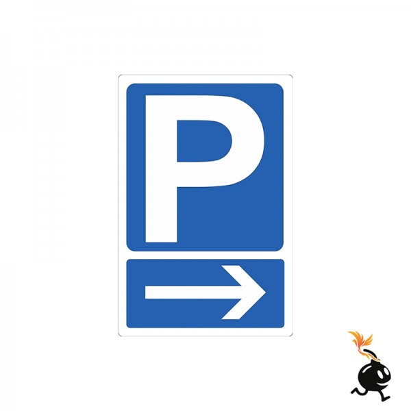 00215 - CARTELLO SEGNALETICO - PARCHEGGIO CON FRECCIA A DESTRA